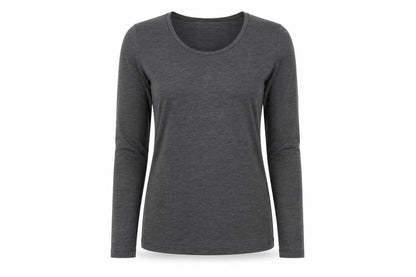 Front view of Marks & Spencer Black Long Sleeve Basic T-Shirt