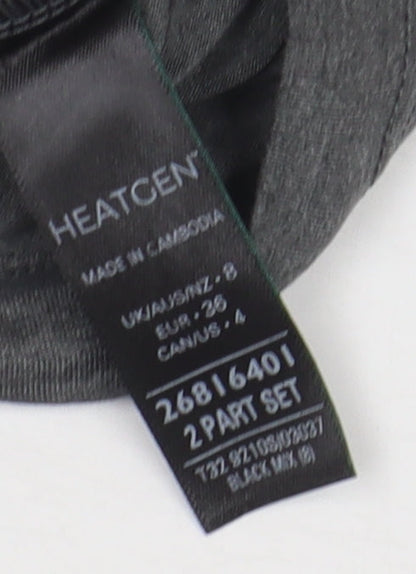 Close-up detail of Marks & Spencer Black Long Sleeve Basic T-Shirt