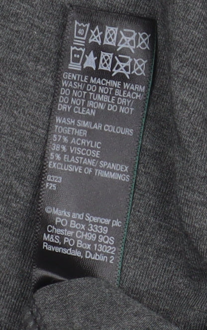 Brand and care label for Marks & Spencer Black Long Sleeve Basic T-Shirt