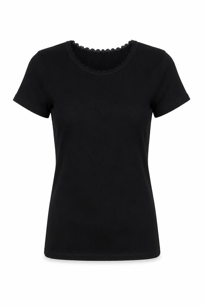 Marks & Spencer Women's Black T-Shirt Size 8