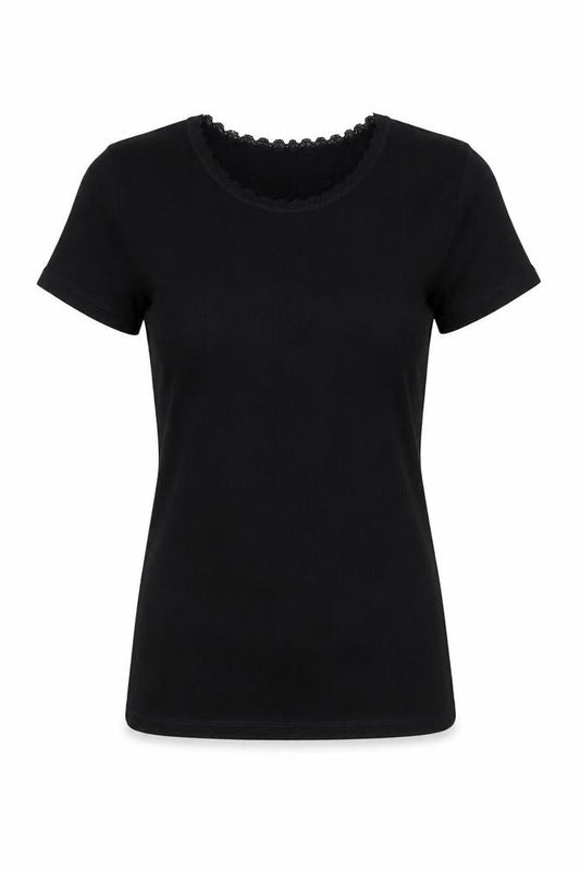 Marks and Spencer Women's Black T-Shirt Size 8
