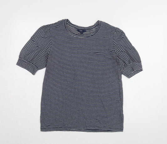 Next Women's Blue Striped T-Shirt Size 10