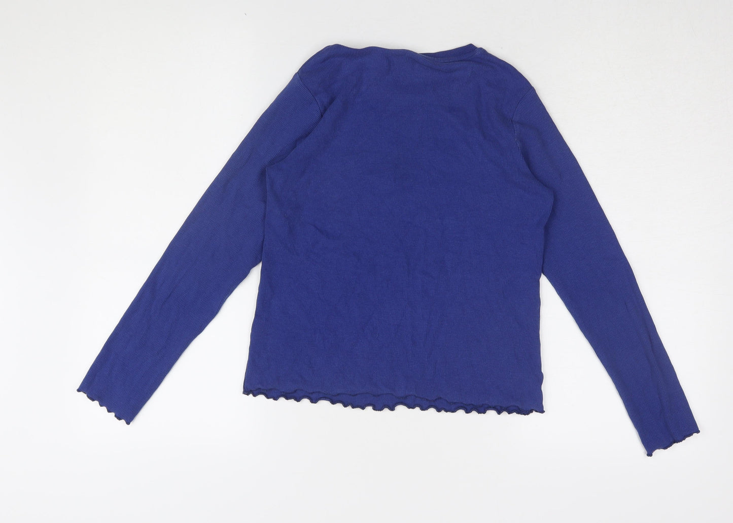 Marks and Spencer Girls Blue Basic Long Sleeve T-Shirt 12-13 Years