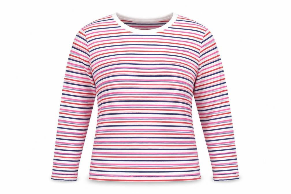 Marks & Spencer Women's Multicoloured Striped T-Shirt