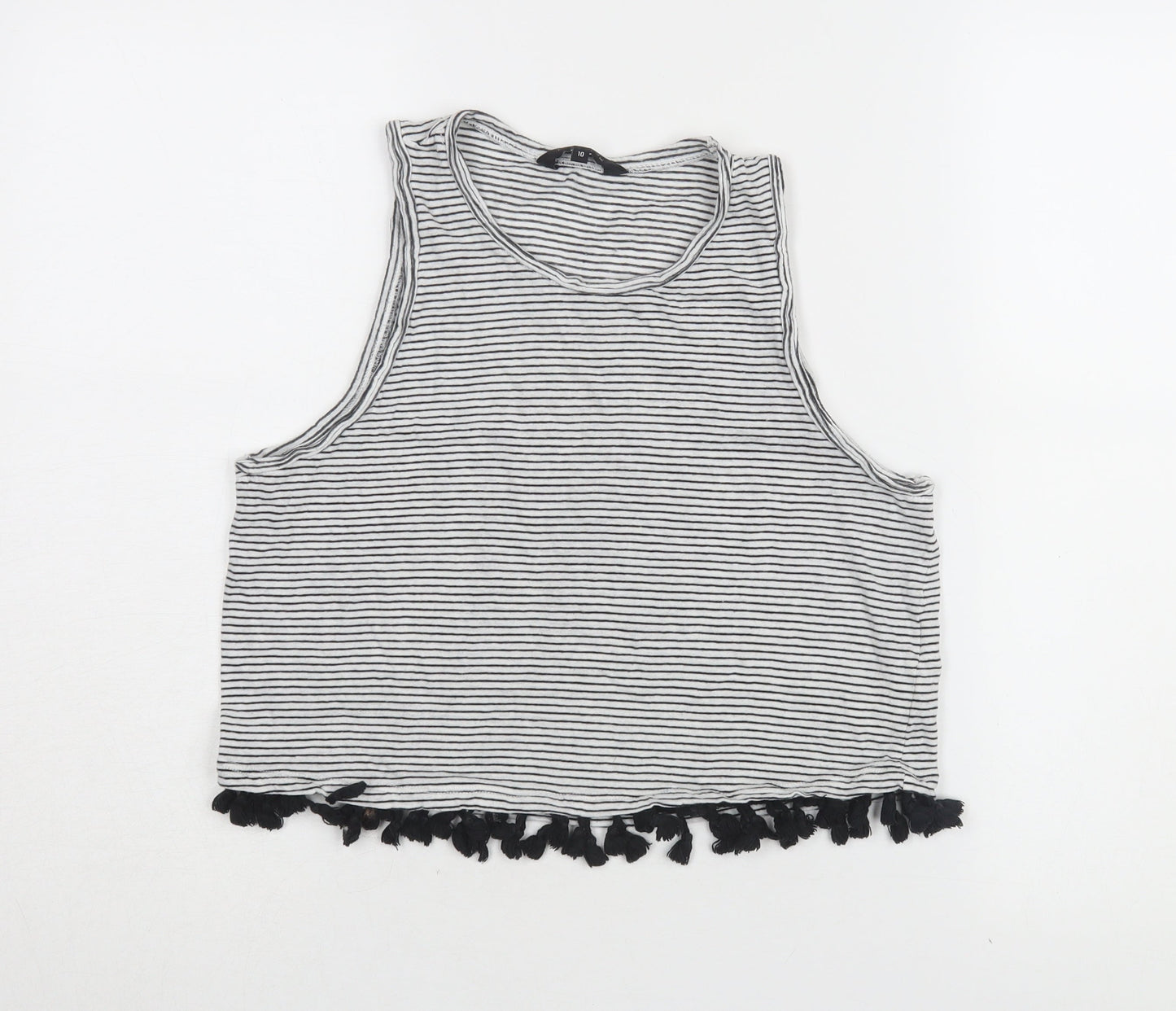 New Look Women’s Cropped Striped Tank Top - Size 10