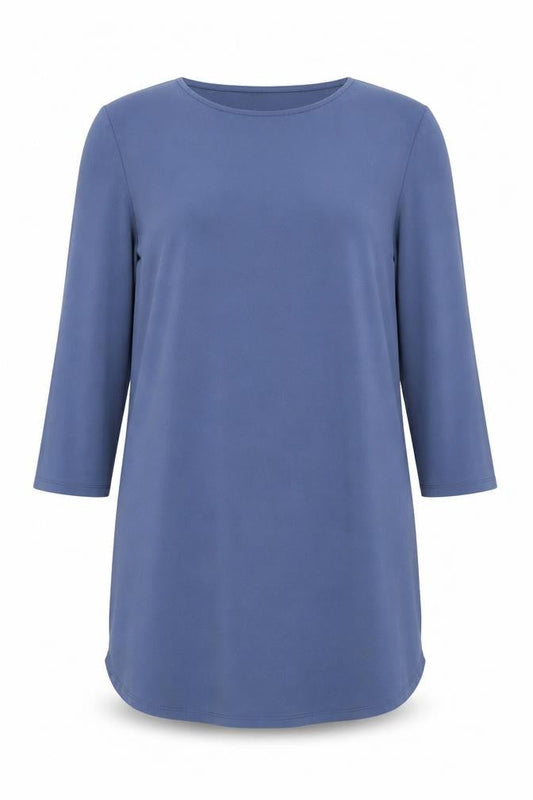 H&M Women's Blue 3/4 Sleeve Shift Dress Size 12