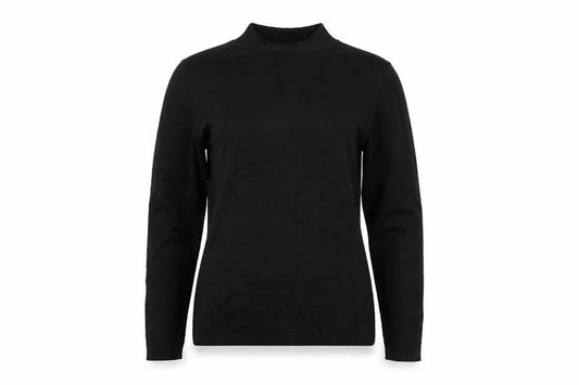 Oasis Women's Black Beaded Mock Neck Pullover, Size S