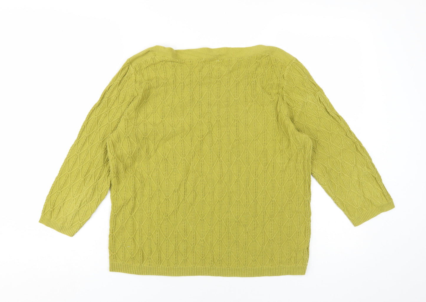 CC Women's Green Boat Neck Pullover Jumper, M, Cotton