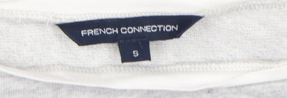 Close-up detail of French Connection Women's Grey jumper, size S