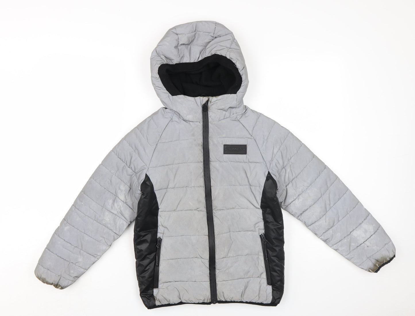 Sonneti Boys Grey Puffer Jacket, 8-10 Years, Hooded, Lined
