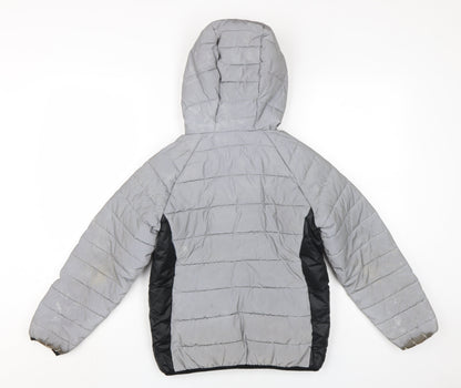 Back view of Sonneti boys’ grey puffer jacket, 8-10 years, hooded, lined