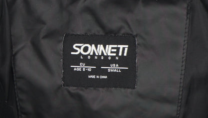 Close-up detail of Sonneti boys’ grey puffer jacket, 8-10 years, hooded, lined