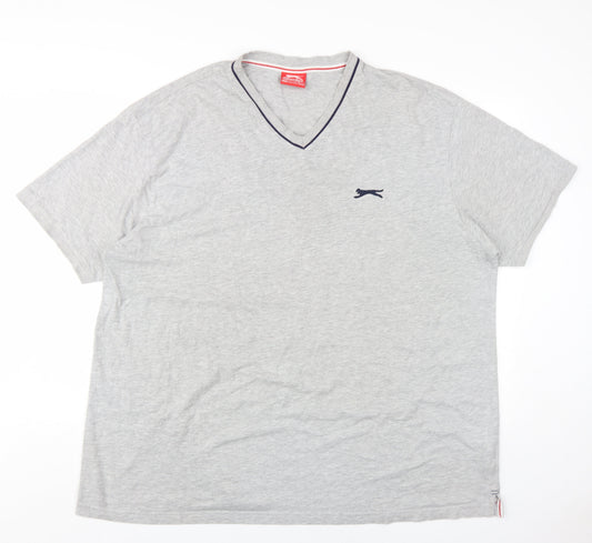 Slazenger Men's Grey V-Neck T-Shirt 4XL