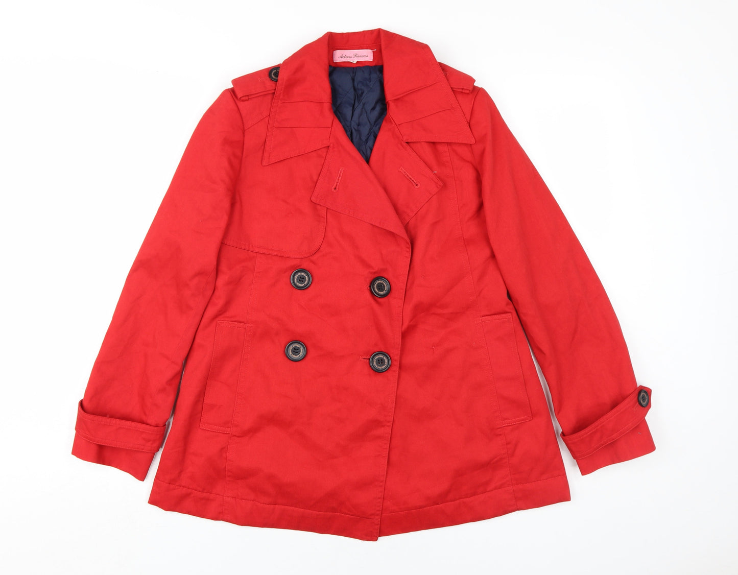 Actress Princess Women's Red Pea Coat Size S