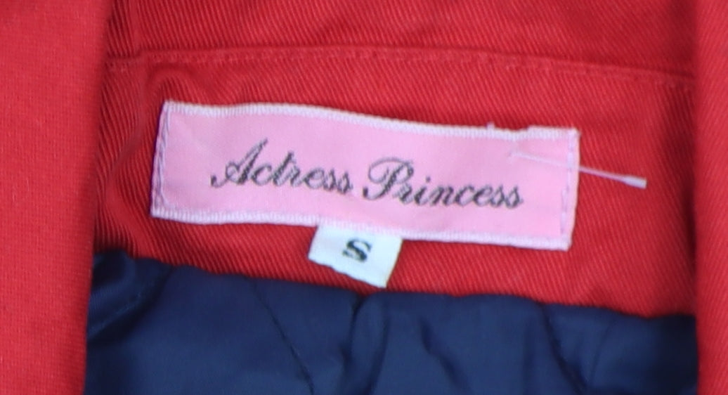Actress Princess Women's Red Pea Coat Size S