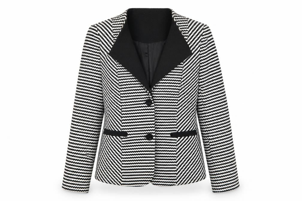 Klass Women's Black Blazer Geometric Size 12