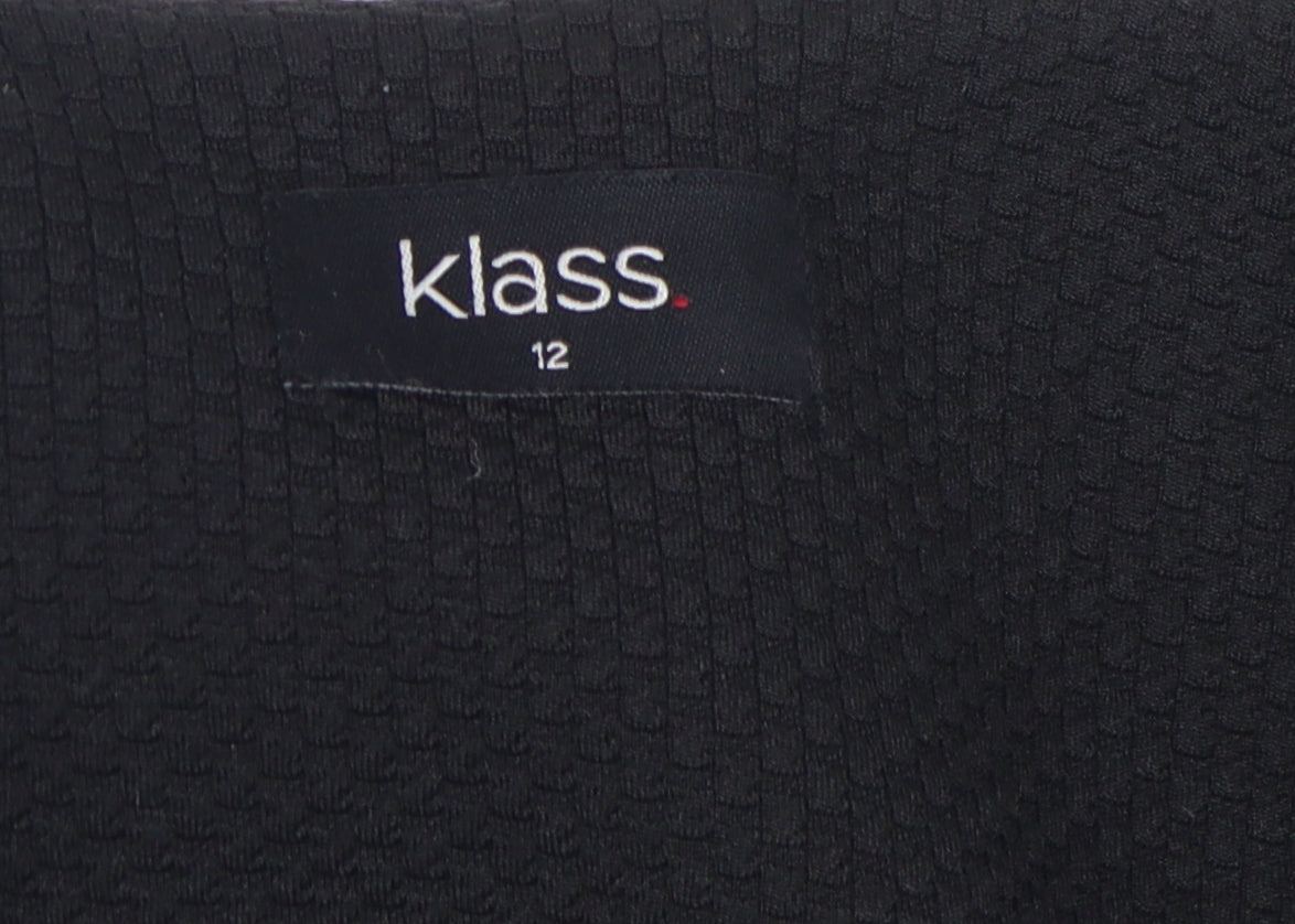 Klass Women's Black Blazer Geometric Size 12