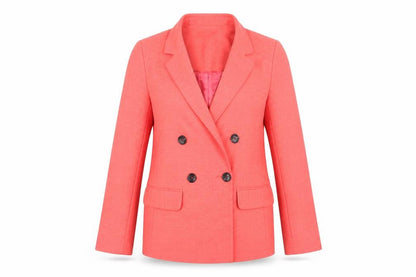 Topshop Women's Pink Double-Breasted Suit Jacket