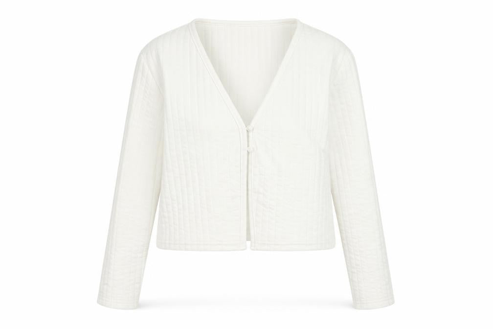 H&M Women's White V-Neck Top Long Sleeve Size 14