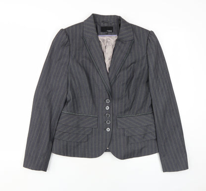Next Women's Grey Pinstripe Suit Jacket, Size 12