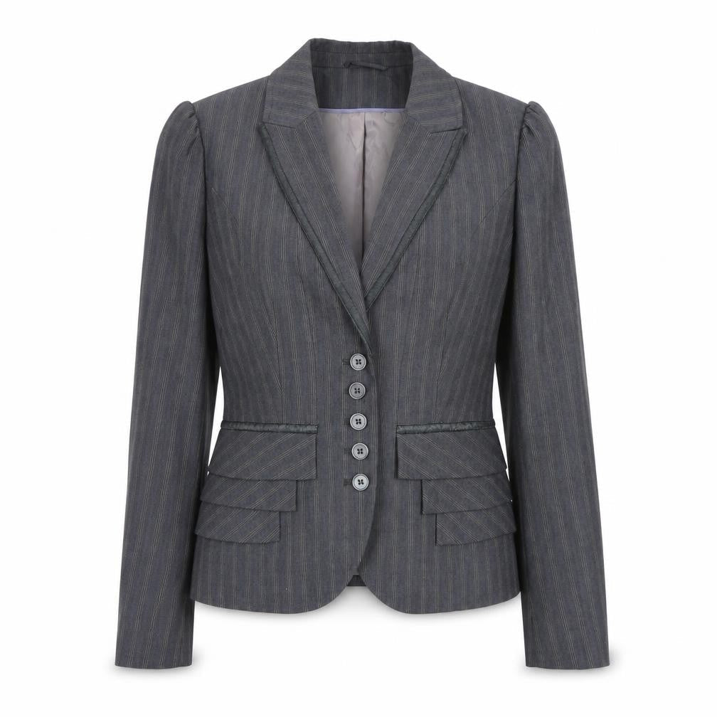 Next Women's Grey Pinstripe Suit Jacket, Size 12