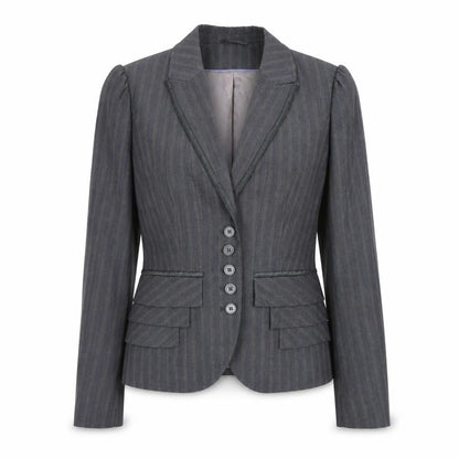Next Women's Grey Pinstripe Suit Jacket, Size 12