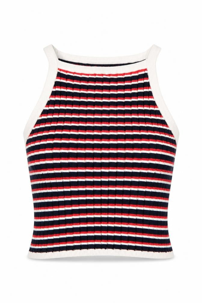 H&M Women's Multicoloured Striped Cropped Tank