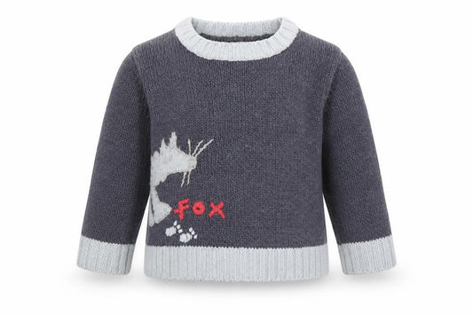 Unisex Baby Grey Knit Pullover Jumper 9-12 Months