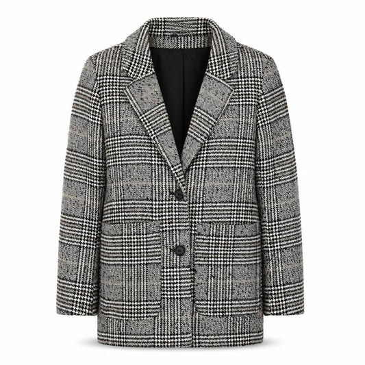 H&M Women's Black Grey Check Blazer Size S