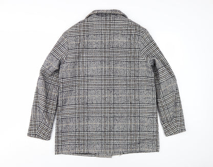 H&M Women's Black Grey Check Blazer Size S