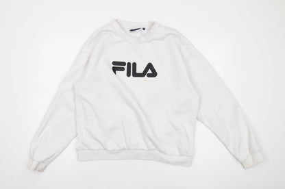 Fila Womens White Pullover Sweatshirt L