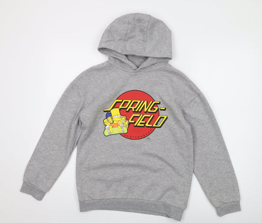 Primark Boys Grey Simpsons Pullover Hoodie - Size 20