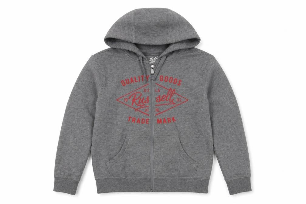 Russell Athletic Boys Grey Full Zip Hoodie 10 Years