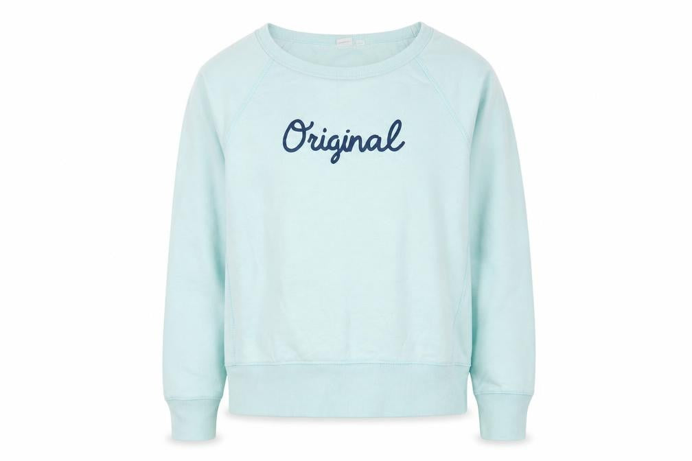 GAP Women's Blue Pullover Sweatshirt, Size S, Logo Accent