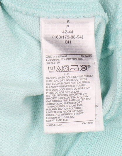 Gap Women's Blue Pullover Sweatshirt, Size S, Logo Accent