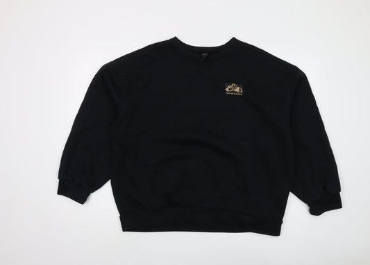 Dazy Unisex Black Graphic Print Pullover Sweatshirt M