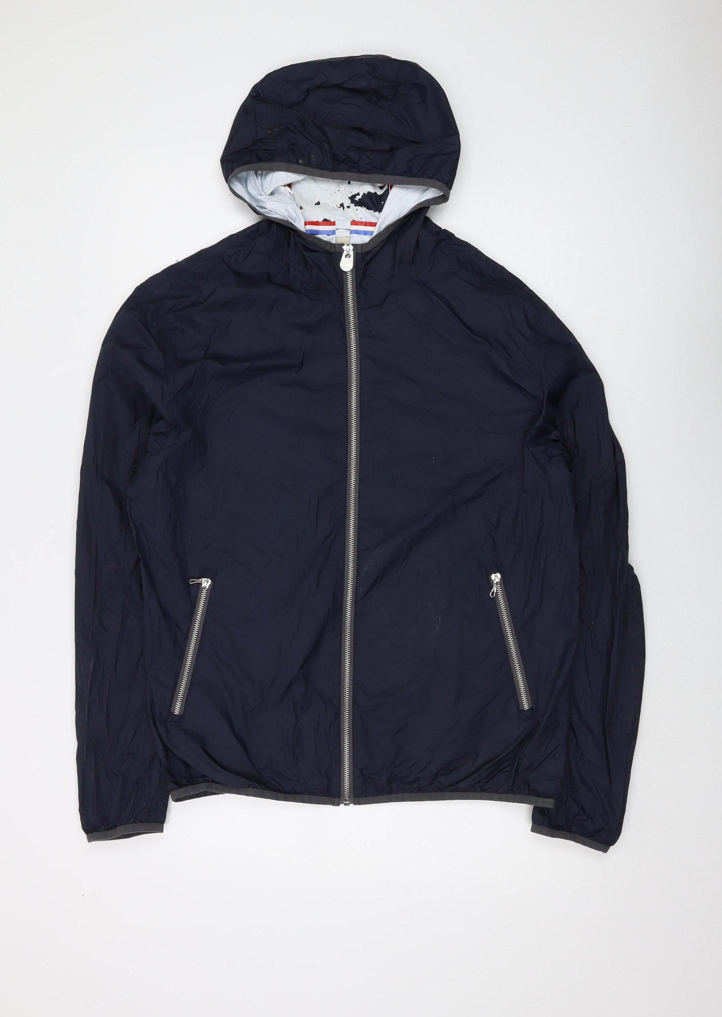 Colmar Men's Blue Windbreaker Jacket, Size 44, Hooded, Casual