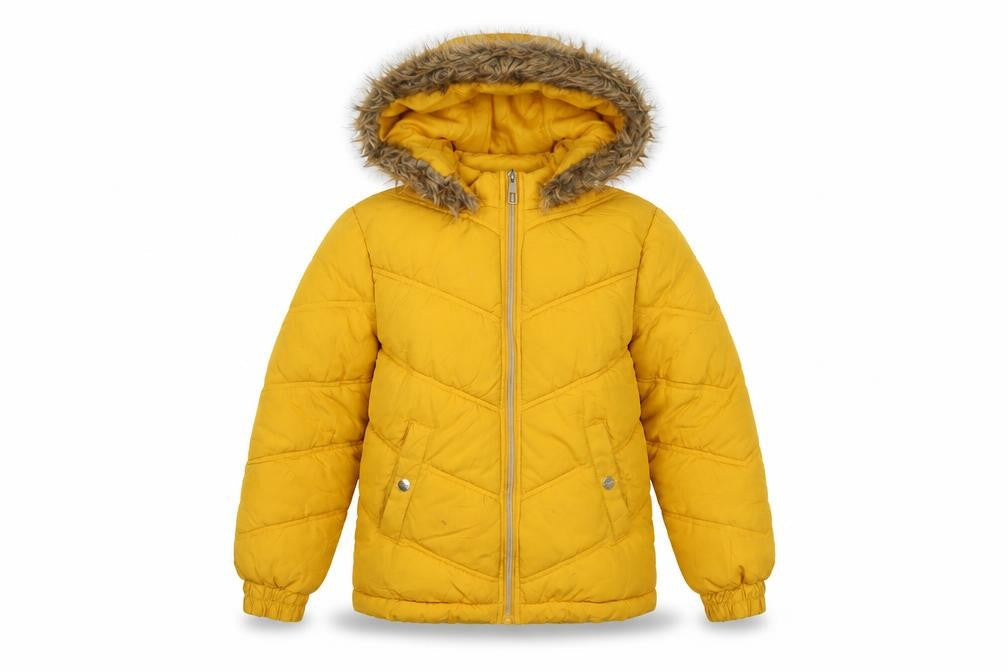 Lipsy Yellow Girls' Puffer Jacket 9 Years Hooded Coat