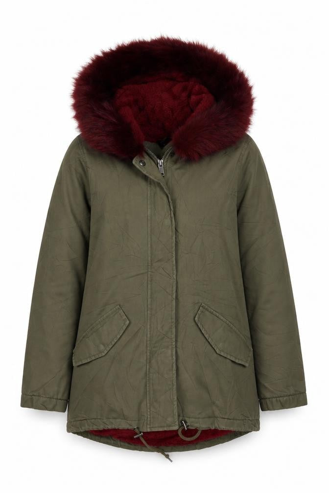 New Look Women's Green Parka Jacket, Size 8, Hooded