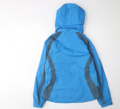 Mountain Life Women's Blue Rain Coat Size 8 Hooded Jacket