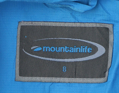 Mountain Life Women's Blue Rain Coat Size 8 Hooded Jacket