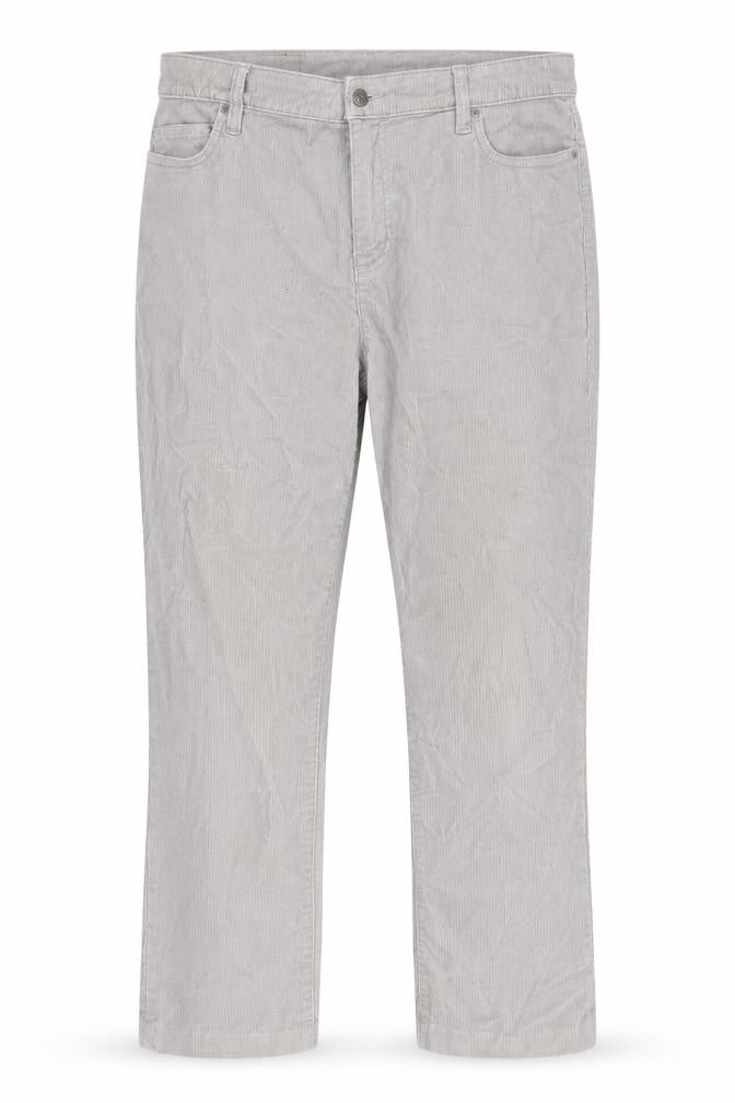 Lands' End Womens Grey Corduroy Straight Trousers UK 18