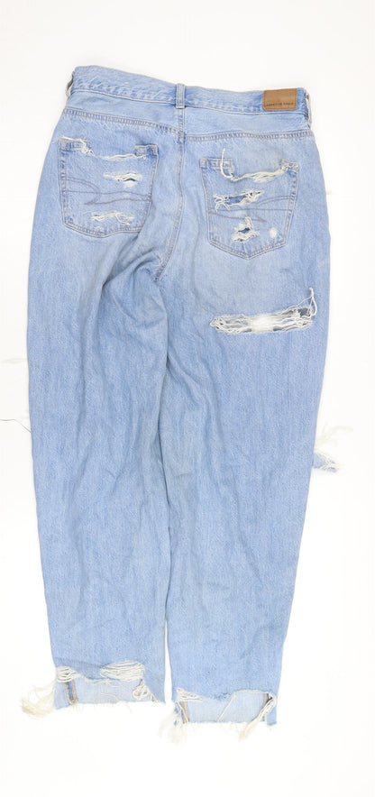 American Womens Eagle Blue Distressed Jeans Size 10