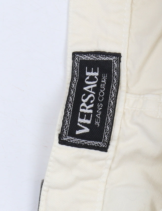 Versace Women's Ivory Straight Jeans, Size 13