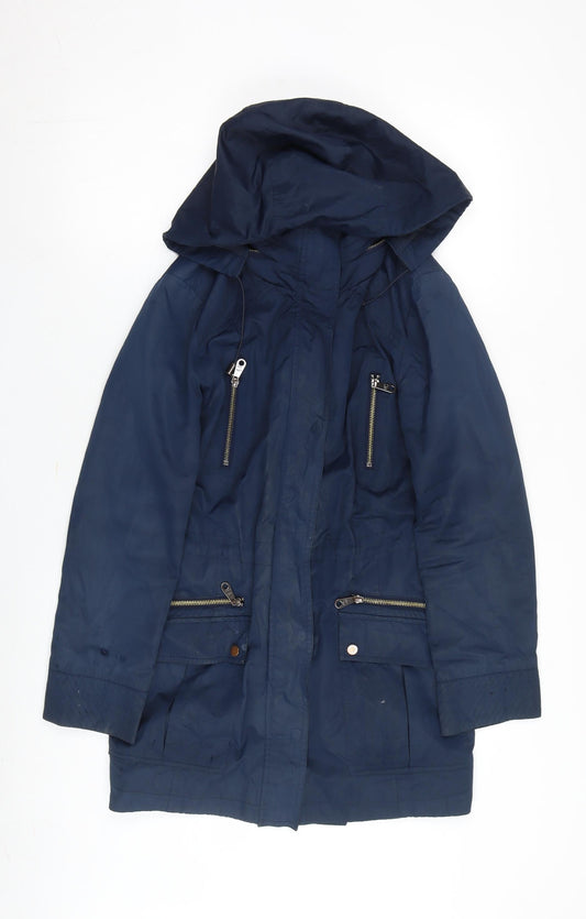 CC Women's Blue Parka Jacket - Size 10