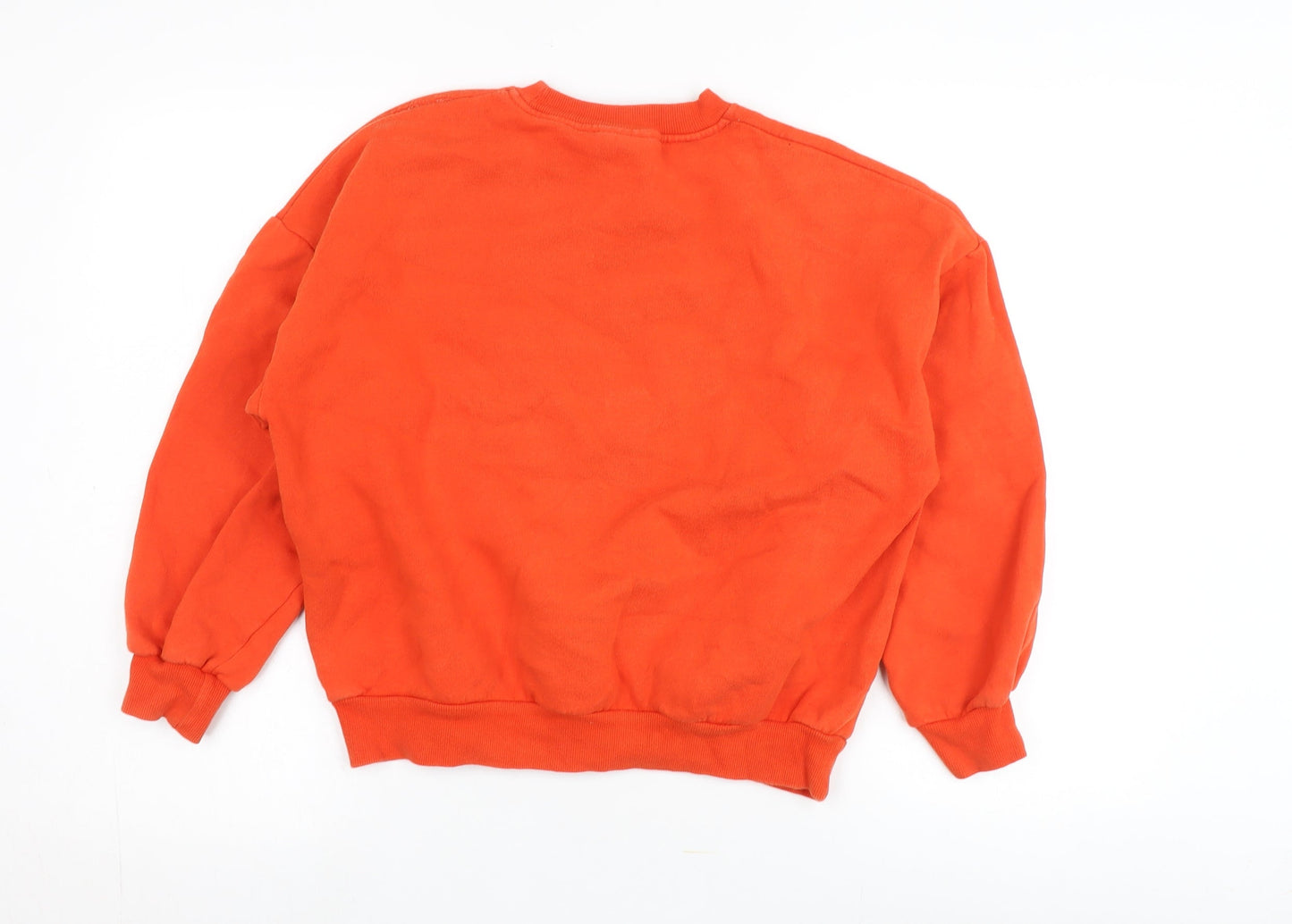 Pull&Bear Unisex Orange XS Crew Neck Sweatshirt