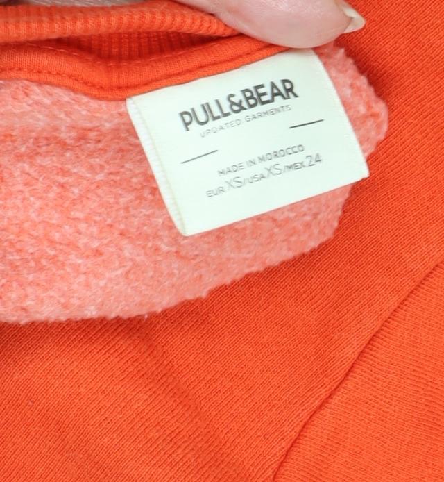 Pull&Bear Unisex Orange XS Crew Neck Sweatshirt