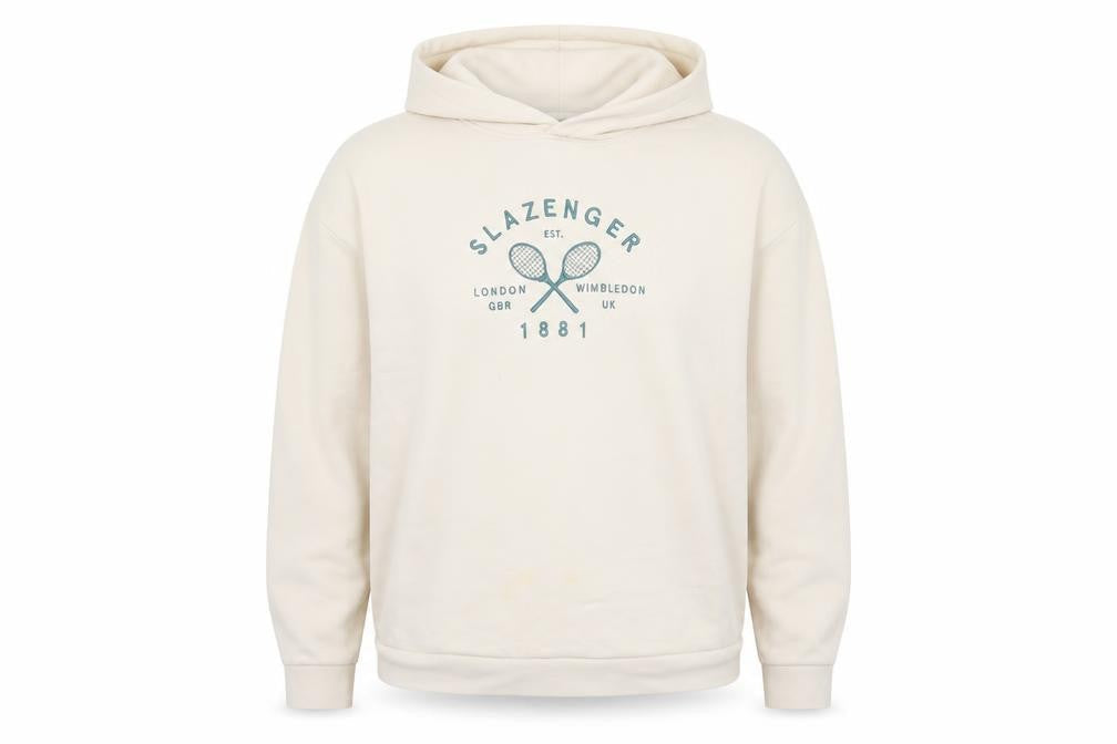 Slazenger Beige Pullover Hoodie, Size 14, Unisex, Graphic Print