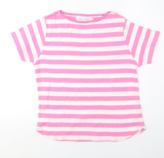 Pure & Natural Women's Pink Striped Cotton T-Shirt