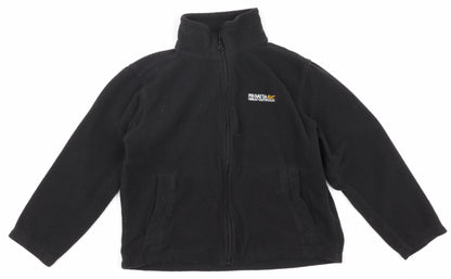 Additional front view of Regatta boys’ black fleece full zip sweatshirt 7-8 years